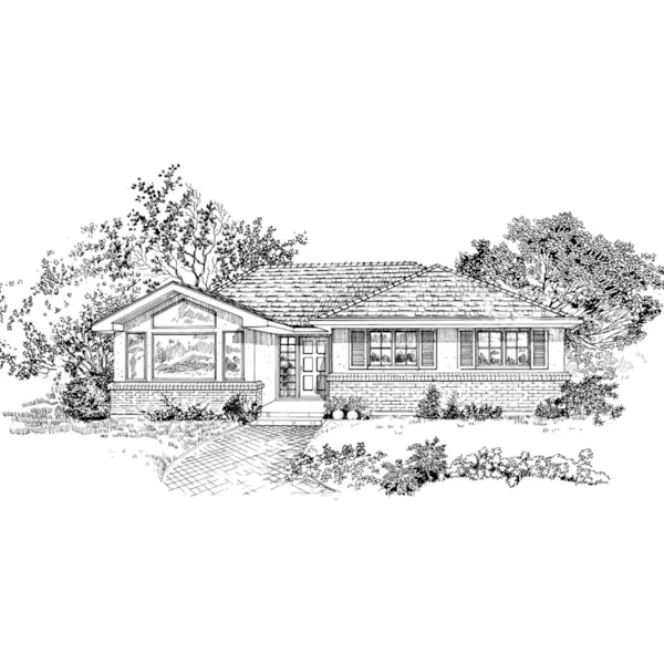 Sunbelt House Plan Front of Home - Wimberleigh Ranch Home 062D-0452 - Shop House Plans and More