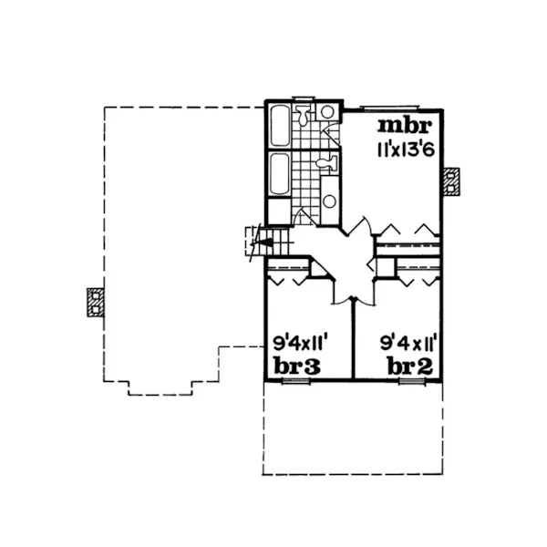 Traditional House Plan Second Floor - Tavira  Split-Level Home 062D-0453 - Shop House Plans and More