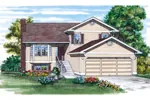 Traditional House Plan Front of Home - Tavira  Split-Level Home 062D-0453 - Shop House Plans and More