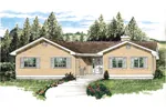 Ranch House Plan Front of Home - Breckenridge Bay Ranch Home 062D-0454 - Search House Plans and More