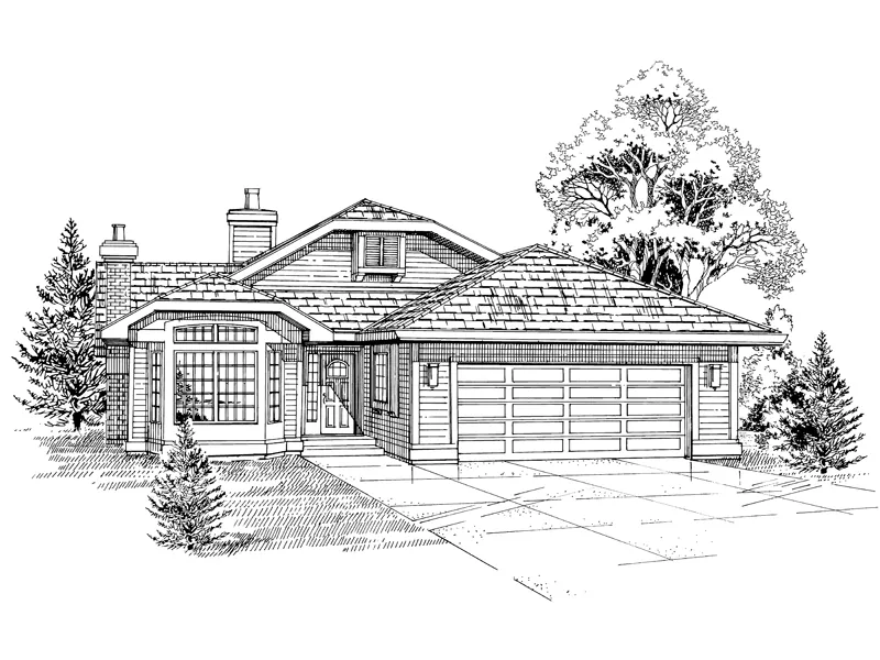 Ranch House Plan Front of Home - Murdock Bungalow Home 062D-0455 - Shop House Plans and More