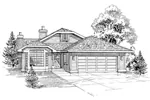 Ranch House Plan Front of Home - Murdock Bungalow Home 062D-0455 - Shop House Plans and More