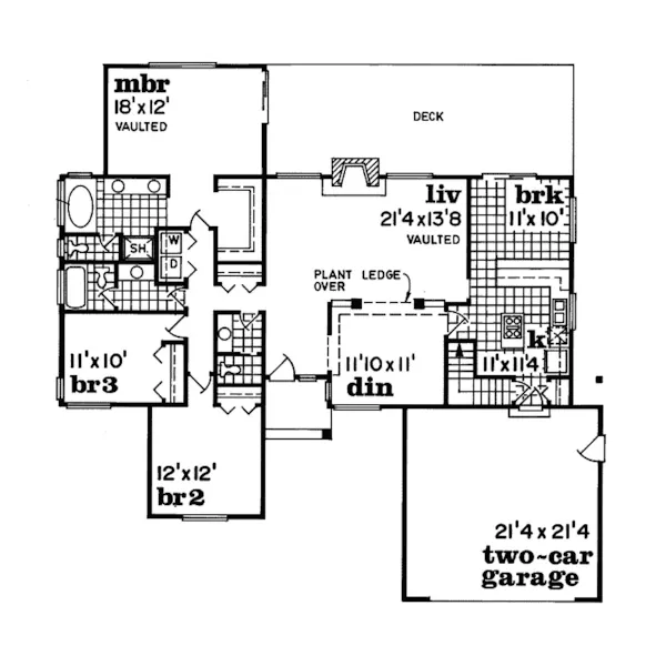 Traditional House Plan First Floor - Ranken Ranch Home 062D-0456 - Shop House Plans and More