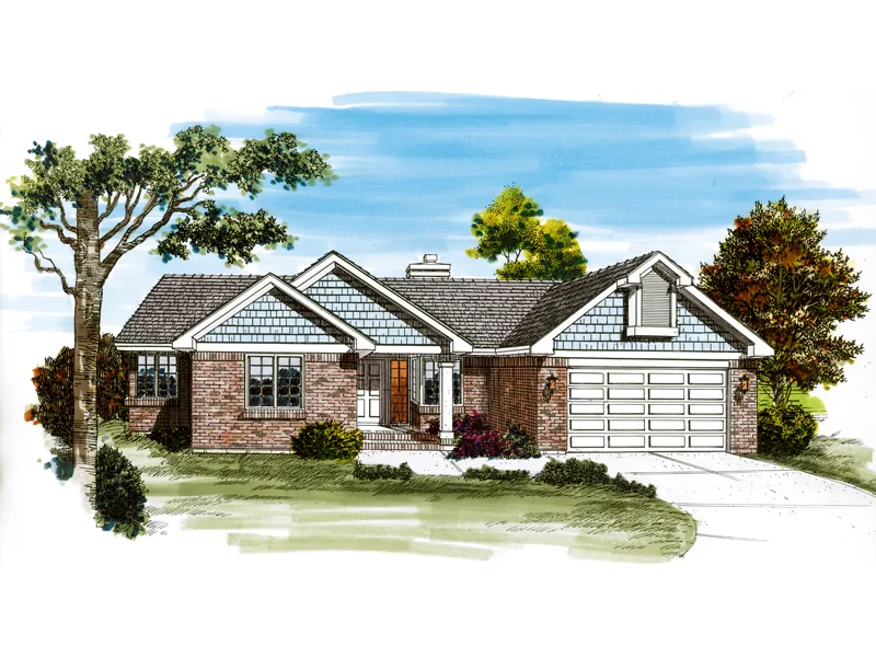 Traditional House Plan Front of Home - Ranken Ranch Home 062D-0456 - Shop House Plans and More