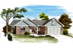 Ranch House Plan Front of Home - Ranken Ranch Home 062D-0456 - Shop House Plans and More