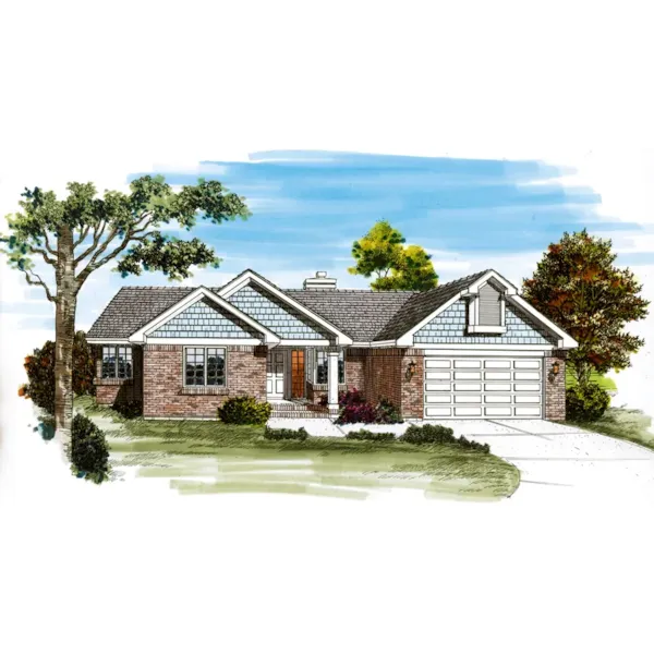 Traditional House Plan Front of Home - Ranken Ranch Home 062D-0456 - Shop House Plans and More