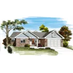 Traditional House Plan Front of Home - Ranken Ranch Home 062D-0456 - Shop House Plans and More