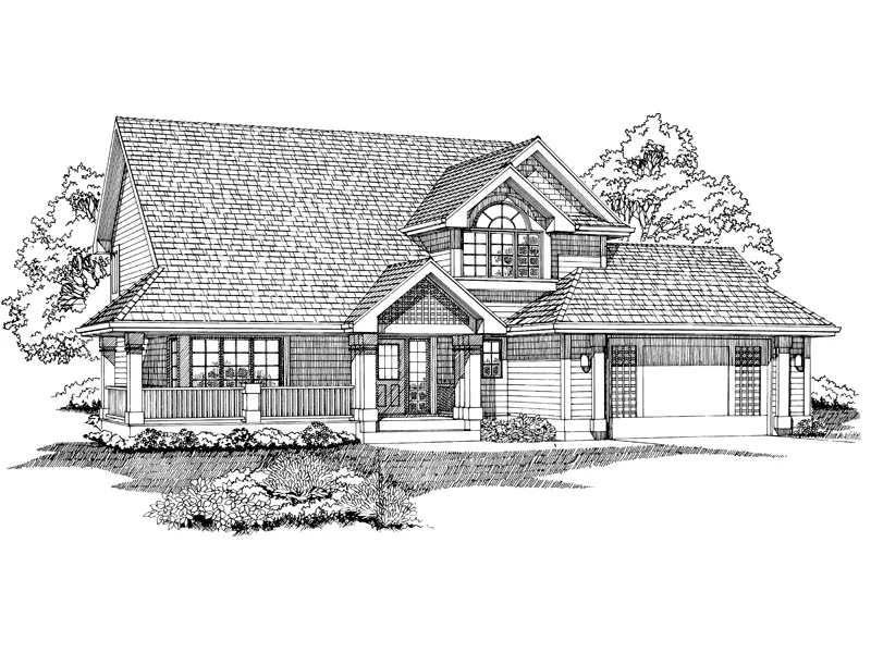 Traditional House Plan Front of Home - Bedford Pointe Traditional Home 062D-0457 - Search House Plans and More