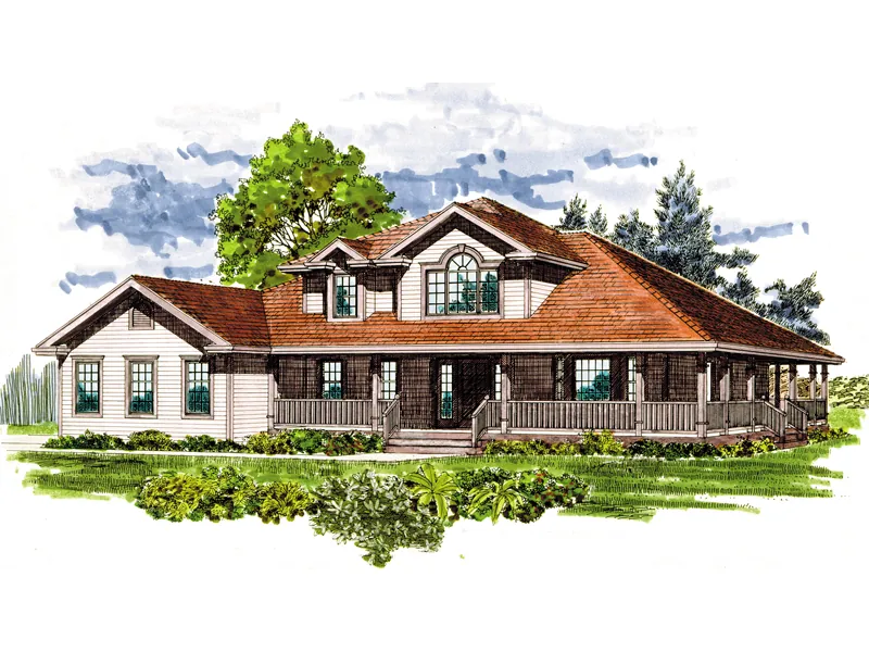 Southern House Plan Front of Home - Samana Country Home 062D-0458 - Shop House Plans and More