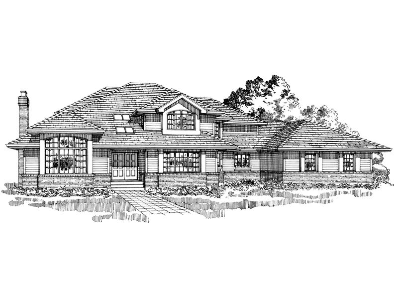 Traditional House Plan Front of Home - Bourbonnais Manor Luxury Home 062D-0459 - Search House Plans and More