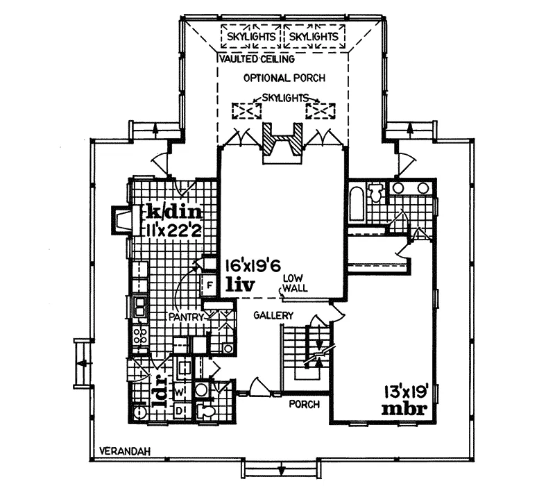 Country House Plan First Floor - Colchester Creek Country Home 062D-0462 - Search House Plans and More