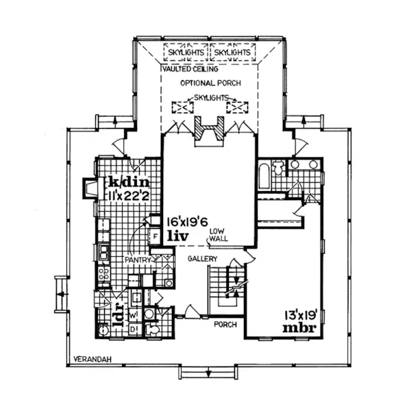 Cape Cod & New England House Plan First Floor - Colchester Creek Country Home 062D-0462 - Search House Plans and More