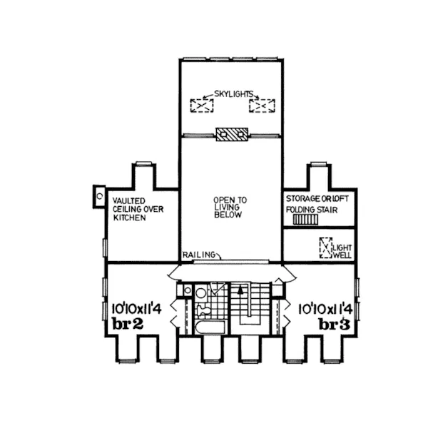 Cape Cod & New England House Plan Second Floor - Colchester Creek Country Home 062D-0462 - Search House Plans and More