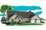 Ranch House Plan Front of Home - Bruderheim Traditional Home 062D-0464 - Search House Plans and More