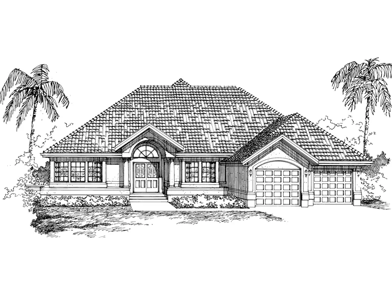 Sunbelt House Plan Front of Home - Laguna Pier Sunbelt Ranch Home 062D-0465 - Shop House Plans and More