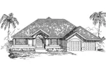 Ranch House Plan Front of Home - Laguna Pier Sunbelt Ranch Home 062D-0465 - Shop House Plans and More
