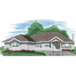 Sunbelt House Plan Front of Home - Calmar Contemporary Sunbelt Home 062D-0467 - Search House Plans and More