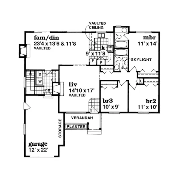 Ranch House Plan First Floor - Spoede Hills Charming Ranch Home 062D-0468 - Shop House Plans and More