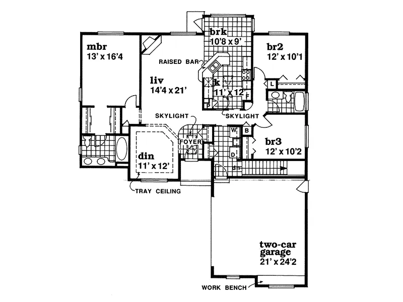 Traditional House Plan First Floor - Hamblen Ranch Home 062D-0469 - Search House Plans and More