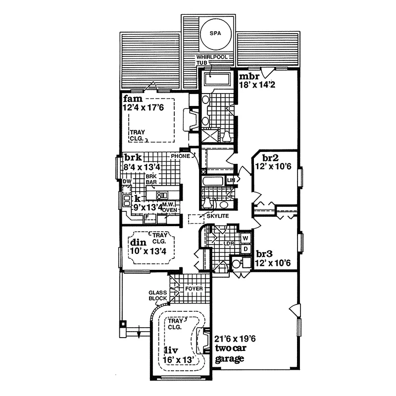 Ranch House Plan First Floor - Dallavais Ranch Home 062D-0470 - Search House Plans and More