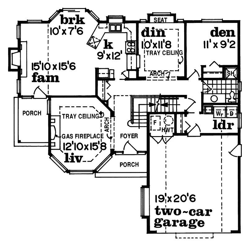 Traditional House Plan First Floor - Horton Traditional Home 062D-0475 - Search House Plans and More