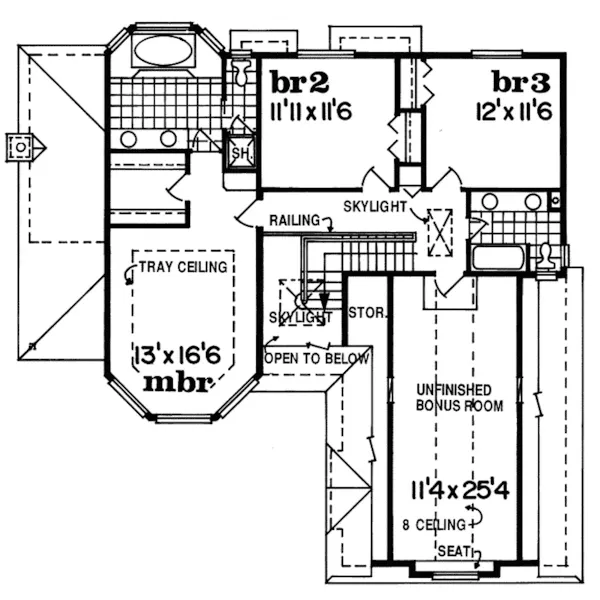 Traditional House Plan Second Floor - Horton Traditional Home 062D-0475 - Search House Plans and More