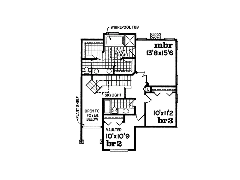 Contemporary House Plan Second Floor - Regalton Santa Fe Sunbelt Home 062D-0476 - Shop House Plans and More