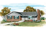 Traditional House Plan Front of Home - Delta Point Ranch Home 062D-0478 - Search House Plans and More