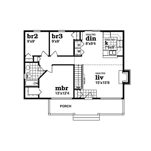 Country House Plan First Floor - Shadybrook Cottage Home 062D-0479 - Shop House Plans and More