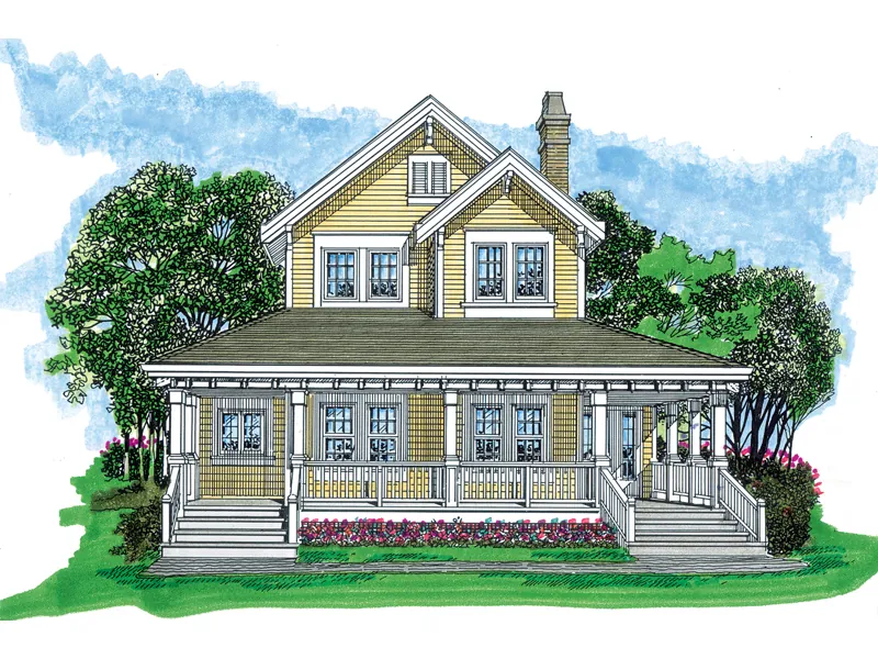 Country House Plan Front of Home - Tacoma Trail Victorian Home 062D-0480 - Shop House Plans and More
