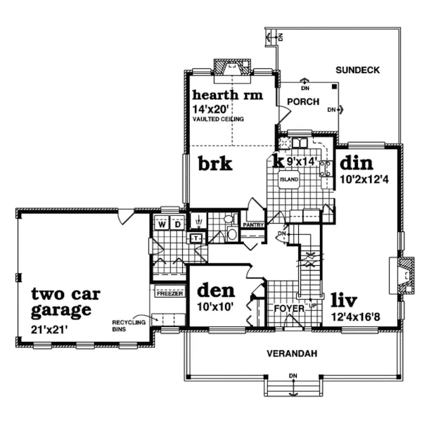 Country House Plan First Floor - Fletcher Country Home 062D-0483 - Search House Plans and More