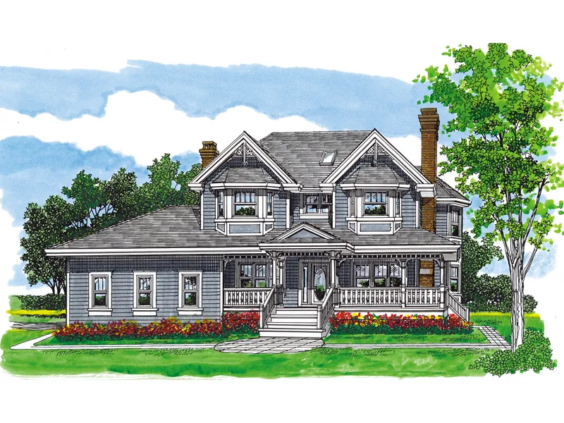 Southern House Plan Front of Home - Devereaux Victorian Home 062D-0484 - Search House Plans and More
