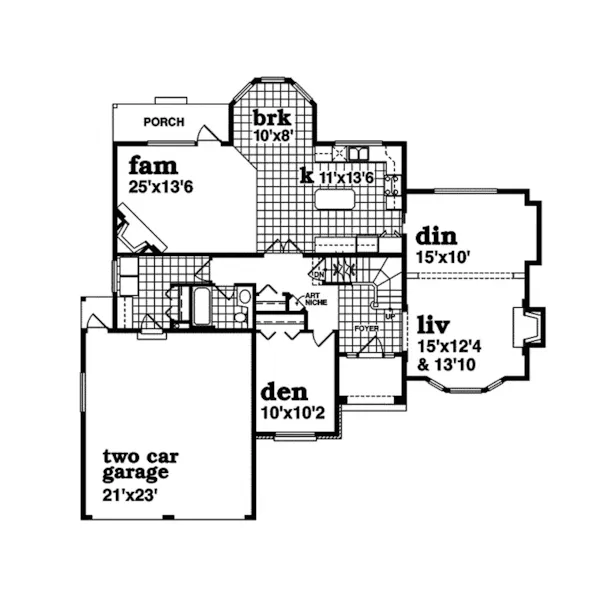 Modern House Plan First Floor - Parkwood Place Traditional Home 062D-0485 - Shop House Plans and More