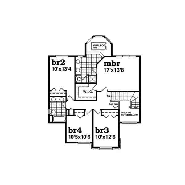 Modern House Plan Second Floor - Parkwood Place Traditional Home 062D-0485 - Shop House Plans and More