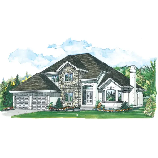 Modern House Plan Front of Home - Parkwood Place Traditional Home 062D-0485 - Shop House Plans and More