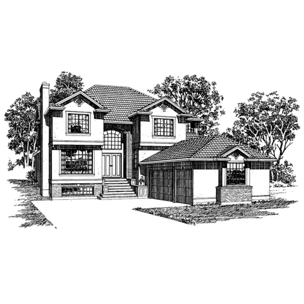 Luxury House Plan Front of Home - Sevilla Way Sunbelt Home 062D-0487 - Shop House Plans and More