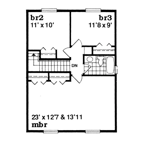 Traditional House Plan Second Floor - Paige Hollow Vacation Home 062D-0489 - Shop House Plans and More