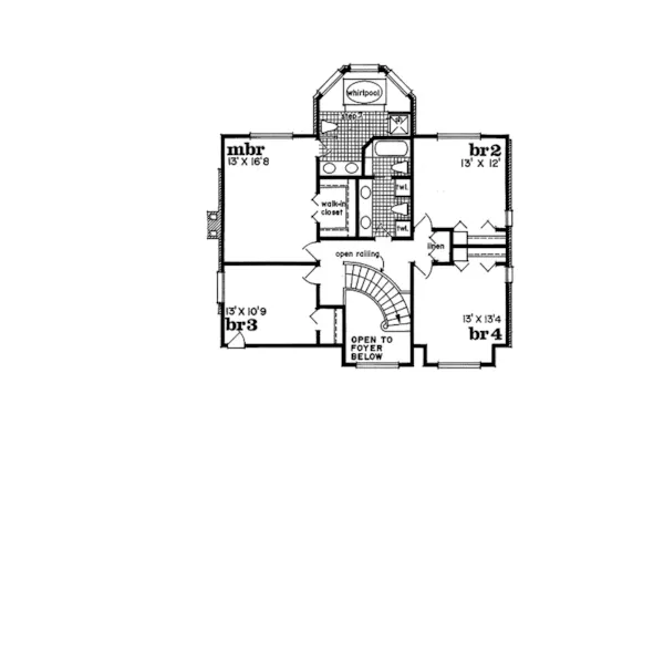 Traditional House Plan Second Floor - Barton Place Country Home 062D-0490 - Search House Plans and More