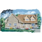 Traditional House Plan Front of Home - Barton Place Country Home 062D-0490 - Search House Plans and More