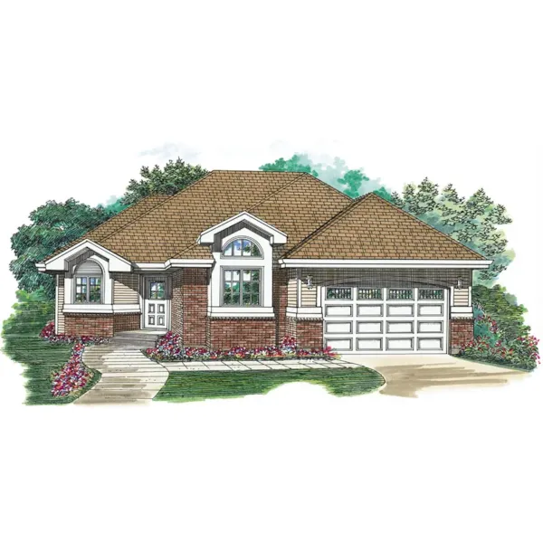 Ranch House Plan Front of Home - Ashby Hill Traditional Home 062D-0491 - Search House Plans and More