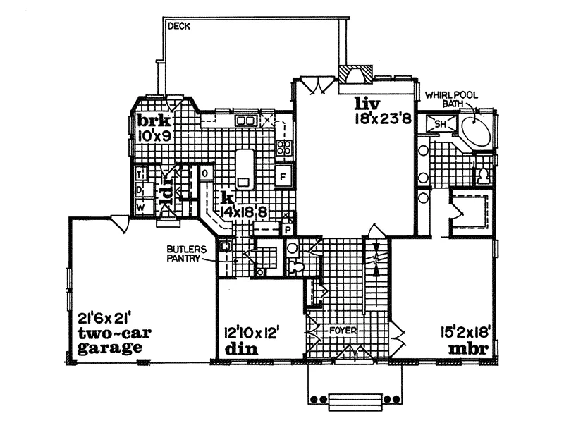 Traditional House Plan First Floor - Carmody Colonial Home 062D-0492 - Search House Plans and More