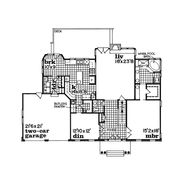 Colonial House Plan First Floor - Carmody Colonial Home 062D-0492 - Search House Plans and More