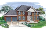 Colonial House Plan Front of Home - Carmody Colonial Home 062D-0492 - Search House Plans and More