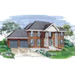 Colonial House Plan Front of Home - Carmody Colonial Home 062D-0492 - Search House Plans and More