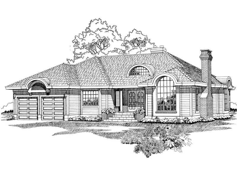 Ranch House Plan Front of Home - Malone Hill Contemporary Home 062D-0493 - Shop House Plans and More
