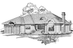 Ranch House Plan Front of Home - Malone Hill Contemporary Home 062D-0493 - Shop House Plans and More
