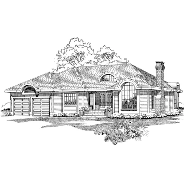 Traditional House Plan Front of Home - Malone Hill Contemporary Home 062D-0493 - Shop House Plans and More