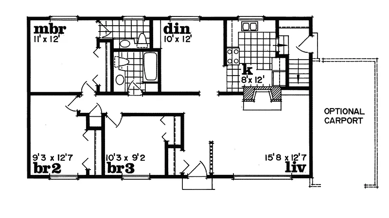 Ranch House Plan First Floor - Monacco Rustic Cabin Home 062D-0495 - Shop House Plans and More