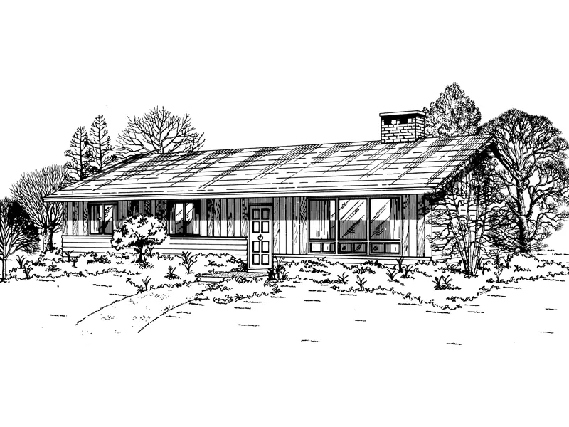 Ranch House Plan Front of Home - Monacco Rustic Cabin Home 062D-0495 - Shop House Plans and More