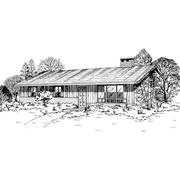 Ranch House Plan Front of Home - Monacco Rustic Cabin Home 062D-0495 - Shop House Plans and More